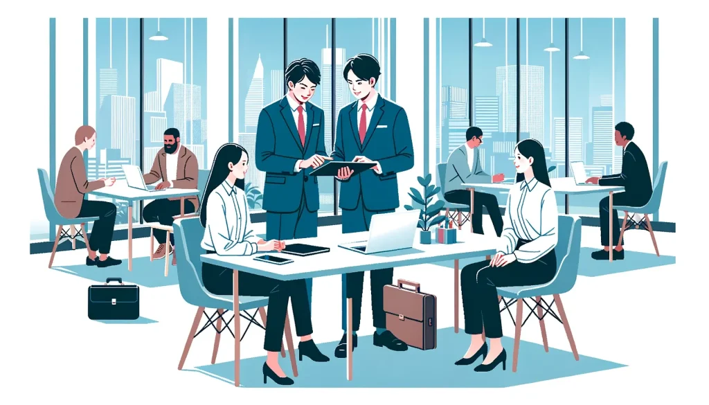 Người đàn ông giải thích cách dùng 「ざっくり」 cho người phụ nữ