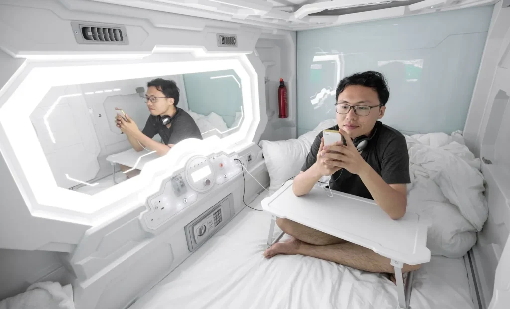 Hình ảnh các hộp ngủ trong khách sạn con nhộng