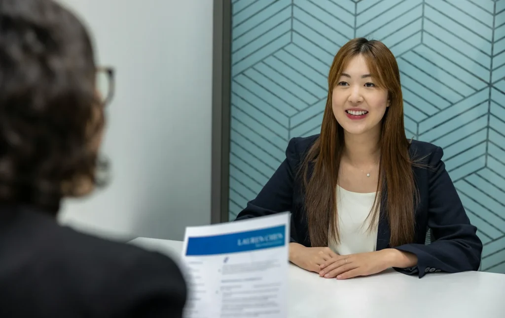 Một người đàn ông đang xem hồ sơ