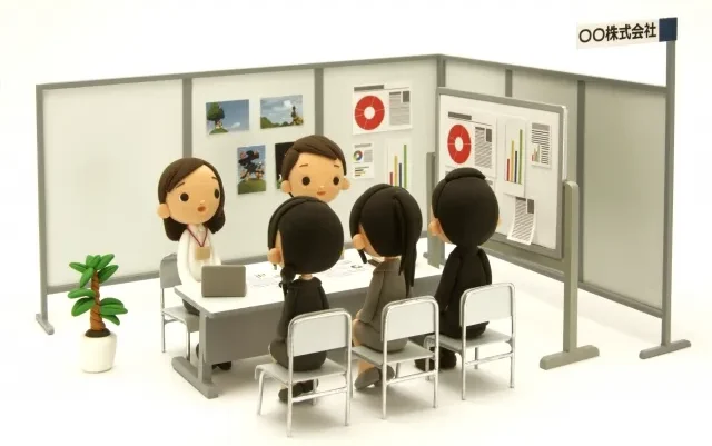 Du học sinh đang nghe giải thích về công ty