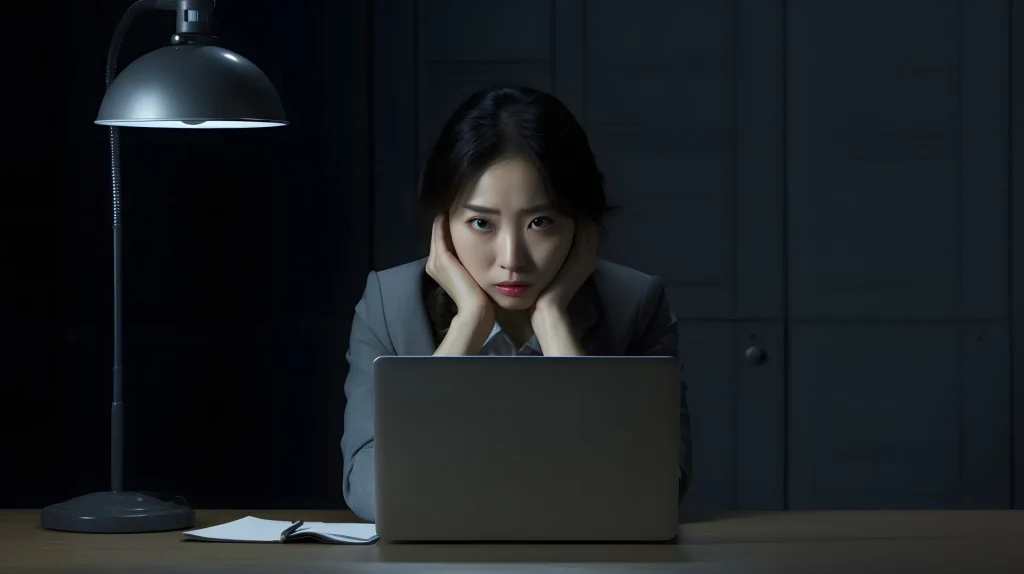 Một người đàn ông đang bị căng thẳng tại nơi làm việc