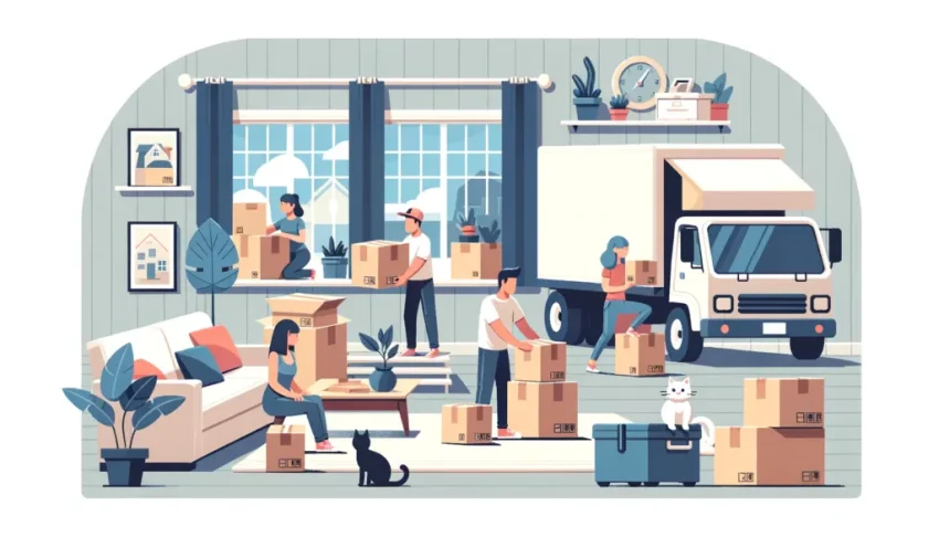 Một cặp đôi đang chuyển nhà