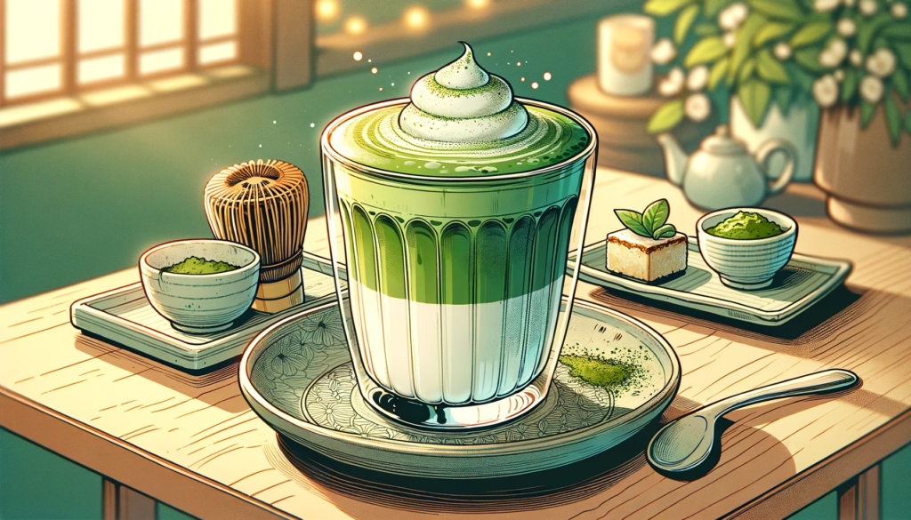 Cà phê sữa Matcha (Matcha Latte) với lớp bọt kem